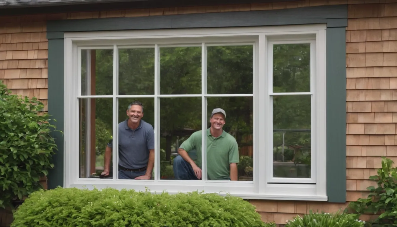 A bright, newly replaced window on a wood-frame home in Tacoma on a mild, damp day